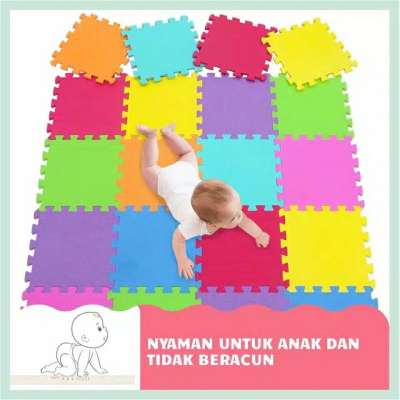 Promo Karpet polos Matras Puzzle Evamat evamats eva alas bermain 30x30cm Makassar / alas lantai / playmat