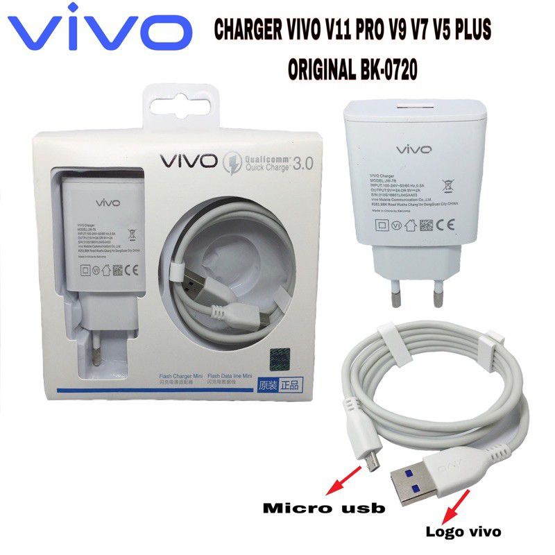 (ORI) CHARGER/CASAN VIVO V5 V7 V5 PLUS V7 PLUS Y81 Y83  V11 V11PRO USB MICRO