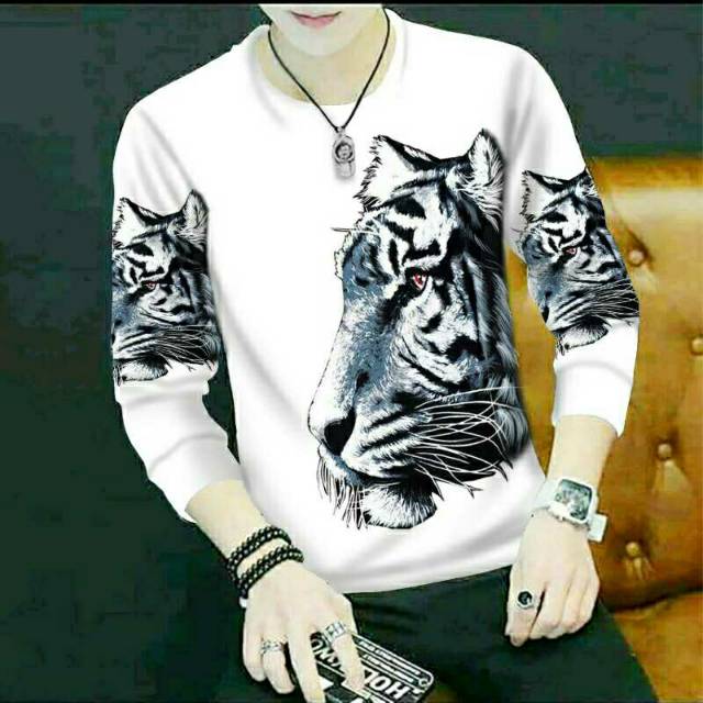 Baju Macan kaos lengan panjang Pria SF