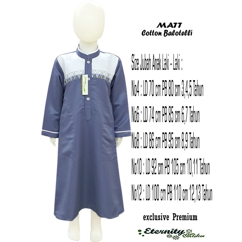 Jubah Anak Laki Laki Gamis Anak Laki Laki Eternity Umur 3-12Tahun COD