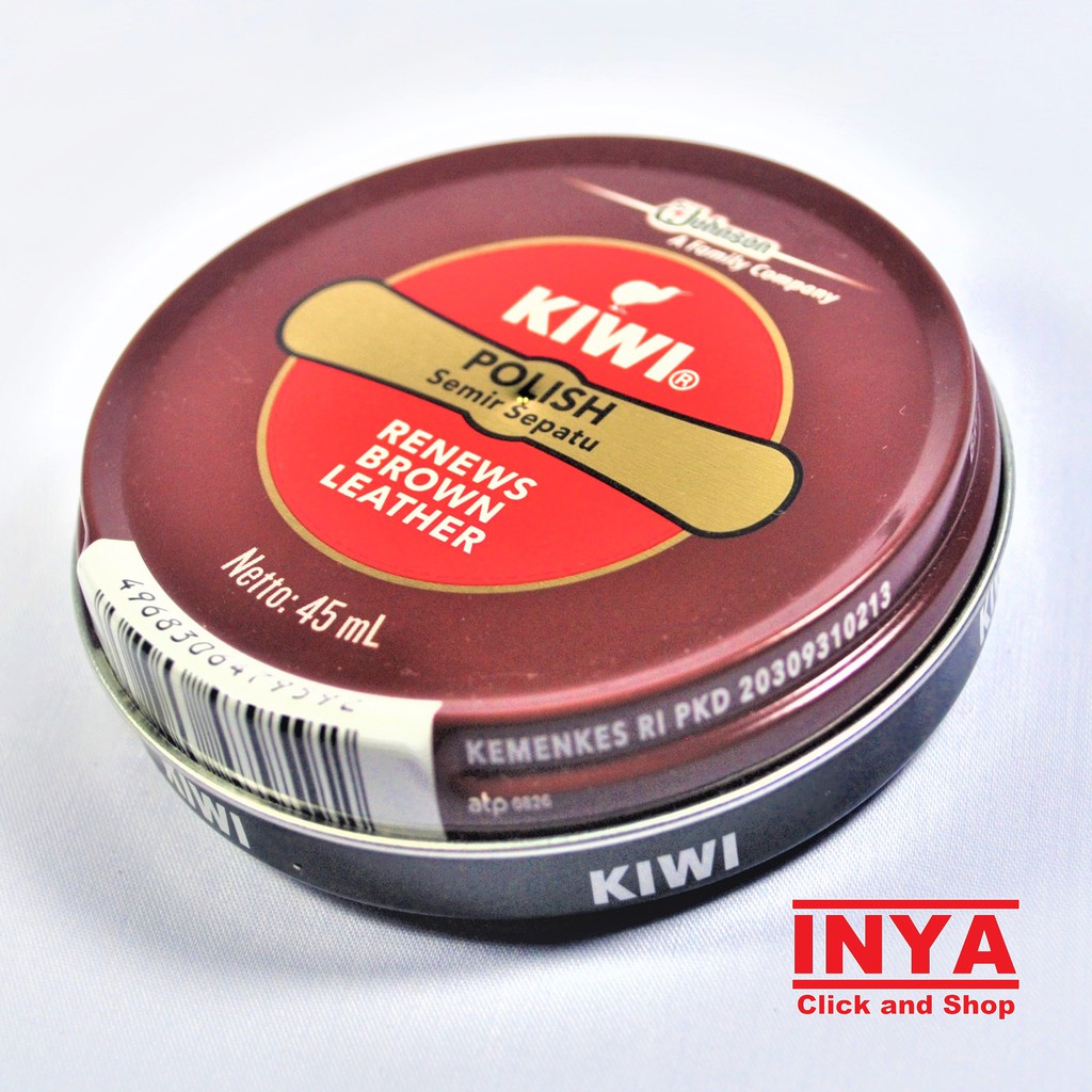 KIWI POLISH RENEWS BROWN LEATHER 45ml - Semir Sepatu Padat Coklat