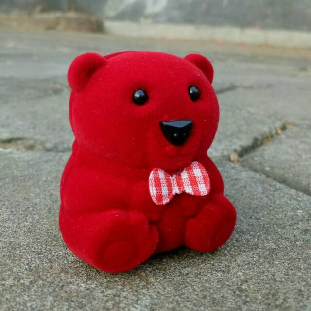 Original tempat cincin tunangan kotak cincin bear kado ultah unik lucu imut