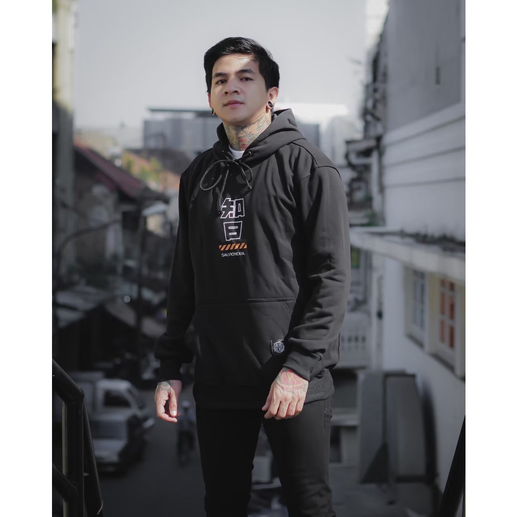 SALVIO HEXIA Original - Jaket Hoodie Sweater Japan Hitam Pria Wanita Murah Bahan Cotton Flecee Tebal