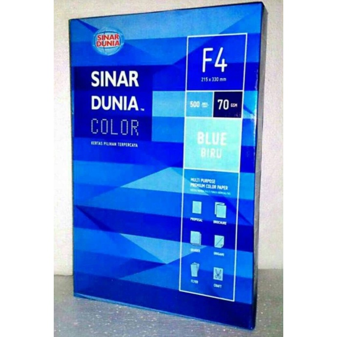 

HVS warna Biru Folio F4 Sinar dunia KERTAS FOLIO