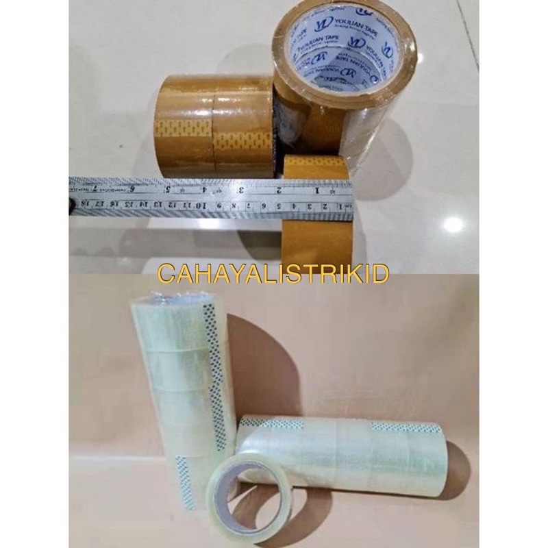 

LAKBAN BENING 100 / 90 YARD ISOLASI SELOTIP CLEAR TAPE 45MM DAYA LENGKET KUAT