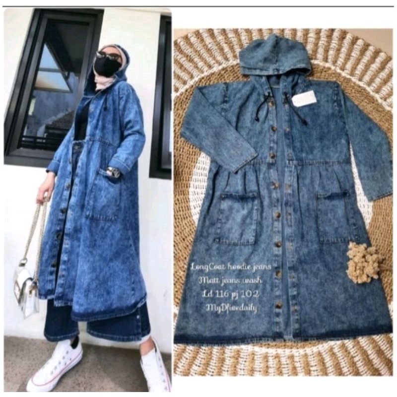 COD LONG TUNIK JEANS KEKINIAN LONG TUNIK DENIM WANITA JUMBO LONG TUNIK JEANS TERMURAH