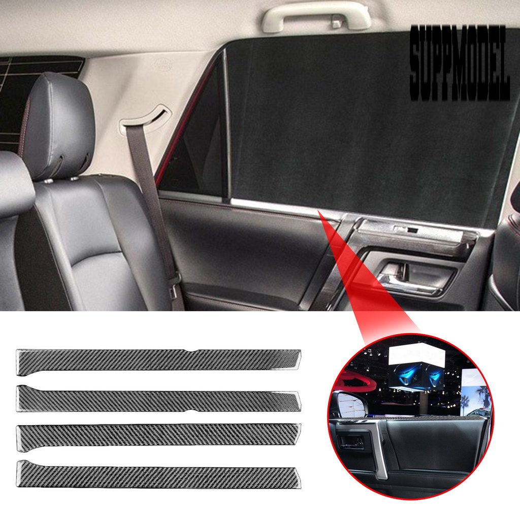 Suppmodelx 4Pcs Cover Trim Panel Interior Mobil Toyota 4Runner 2010-2020 Bahan Carbon Fiber Tahan Air