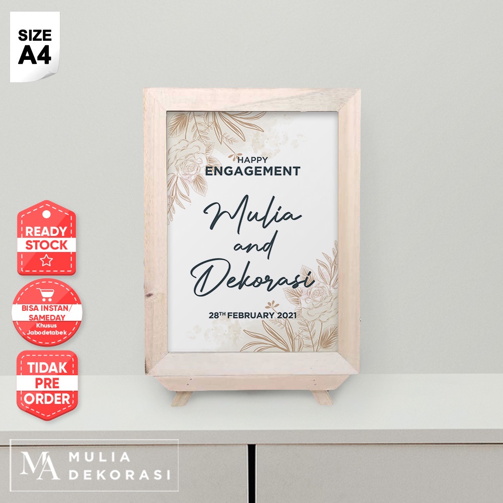 Template Gambar Papan Print Laser Ukuran A4 Lengkap Dengan Papan Custom Lamaran Nikahan Akad