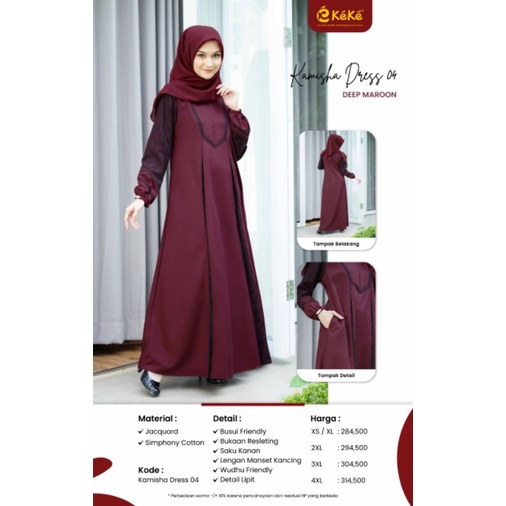 Gamis Premium Kamisha Dress 04 by Keke|Dress Muslimah|Dress Syari|Dress Branded|Dress Kekinian|Dress
