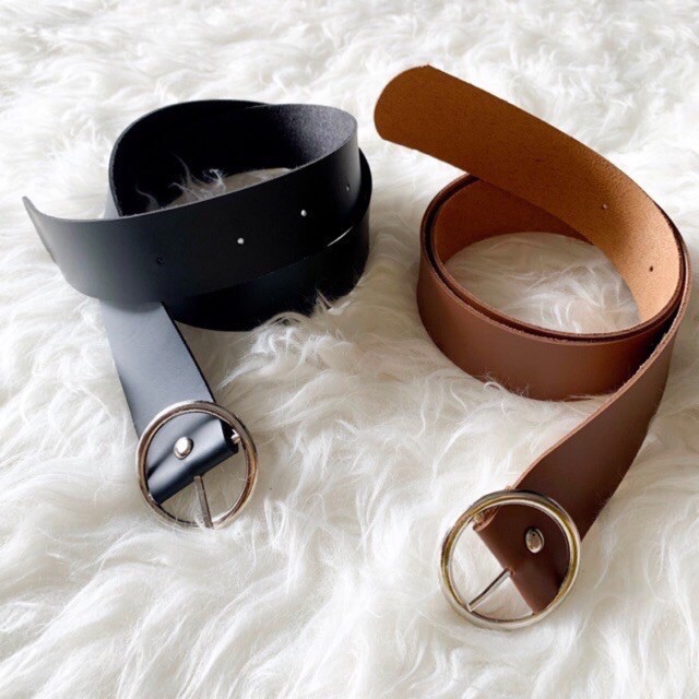 RING BELT IKAT PINGGANG WANITA GESPER BULAT POLOS KOREAN STYLE (RING BELT)