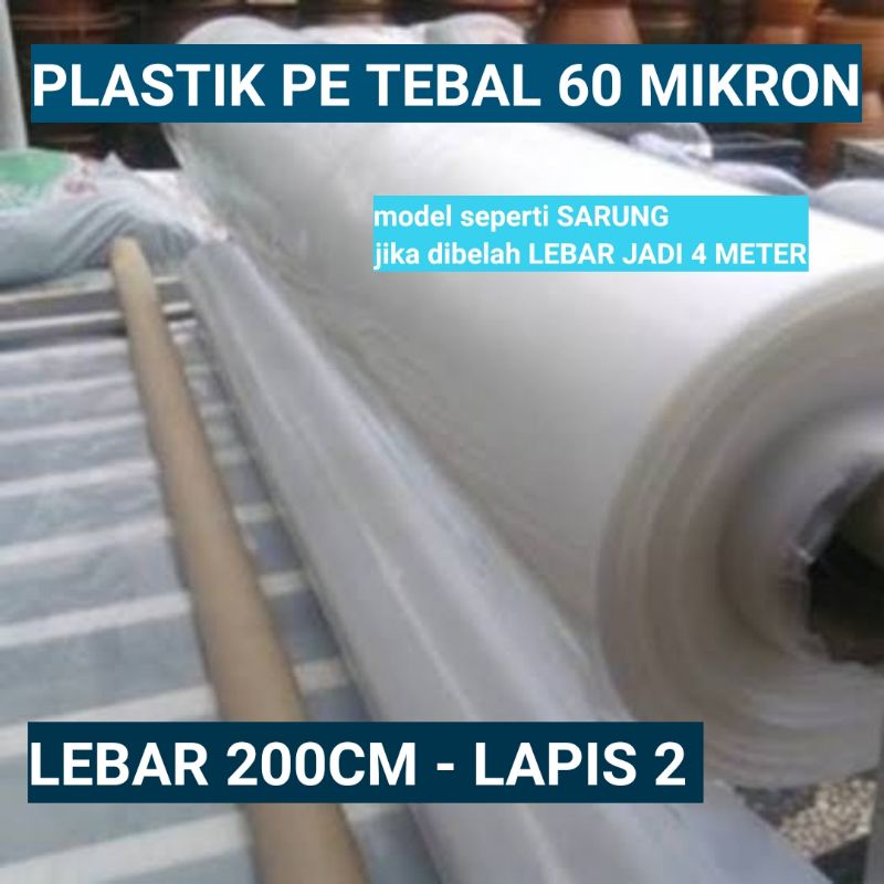 Plastik Rol JUMBO SUPER TEBAL | Plastik Roll Cor Bangunan Anti Panas Matahari | Plastik UV Hidroponik Bahan PE HDPE 60 Mikron