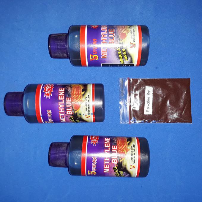 READY METHYLENE BLUE SERBUK / OBAT BIRU IKAN UNTUK WHITE SPOT KEMASAN 5GR