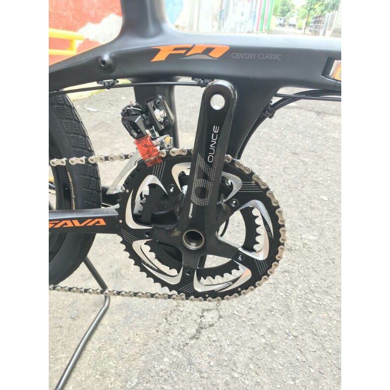 sepeda lipat seli SAVA FN black orange new fullbike shimano mt200 grupset rd shimano 11s