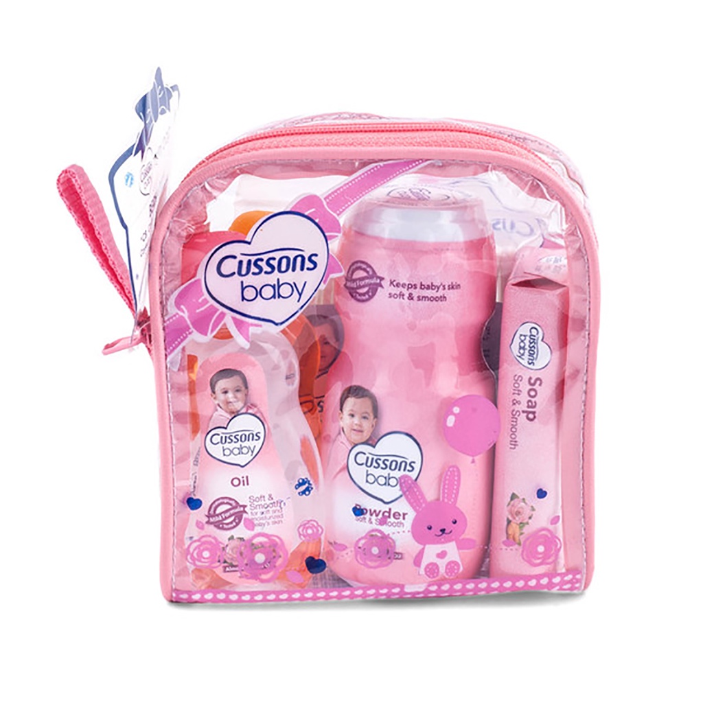 Cussons Baby Mini Bag Travel Pack Gift Set 4in1 Pink