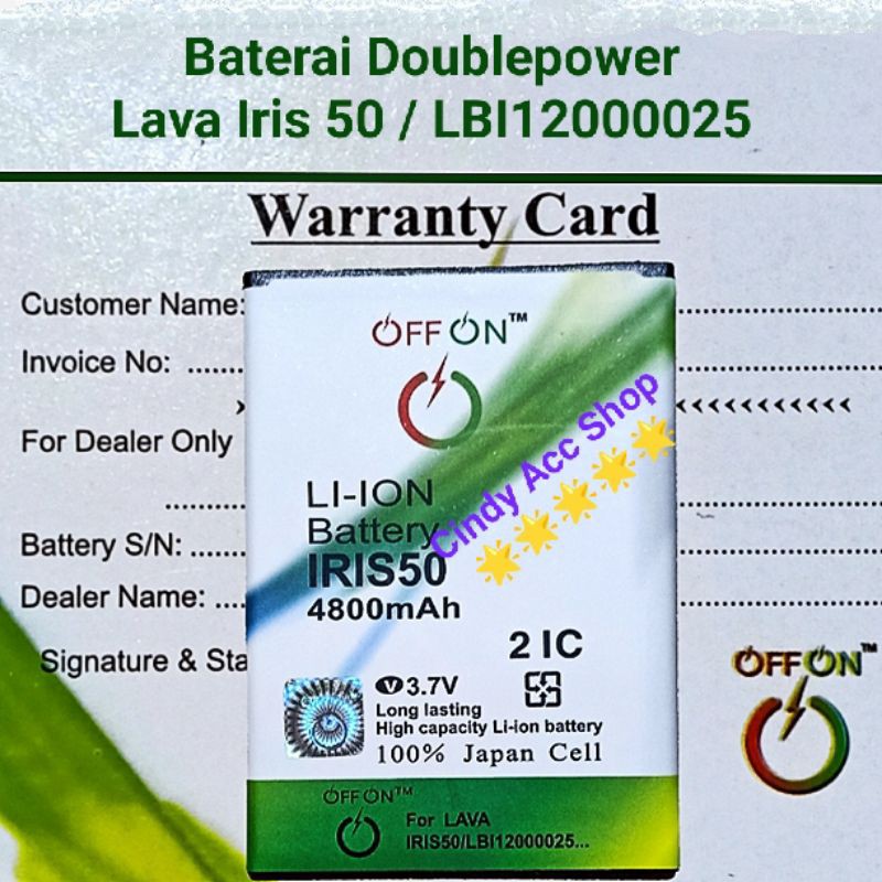 Baterai Doublepower Lava Iris 50 LBI12000025 Batre Doublepower Battery