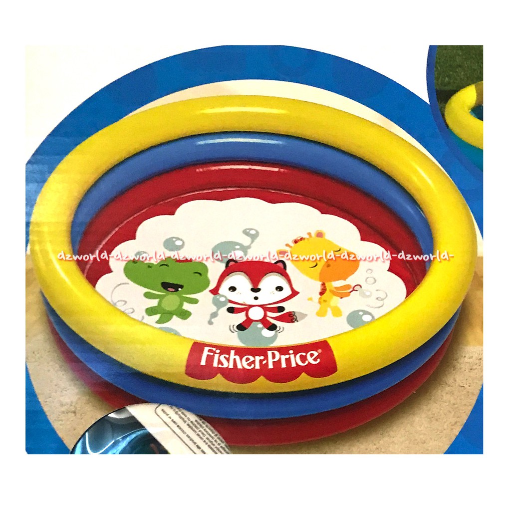 Fisher Price Play Pool mainan kolam anak dengan gambar karakter berwarna dilantai dan 25 bola