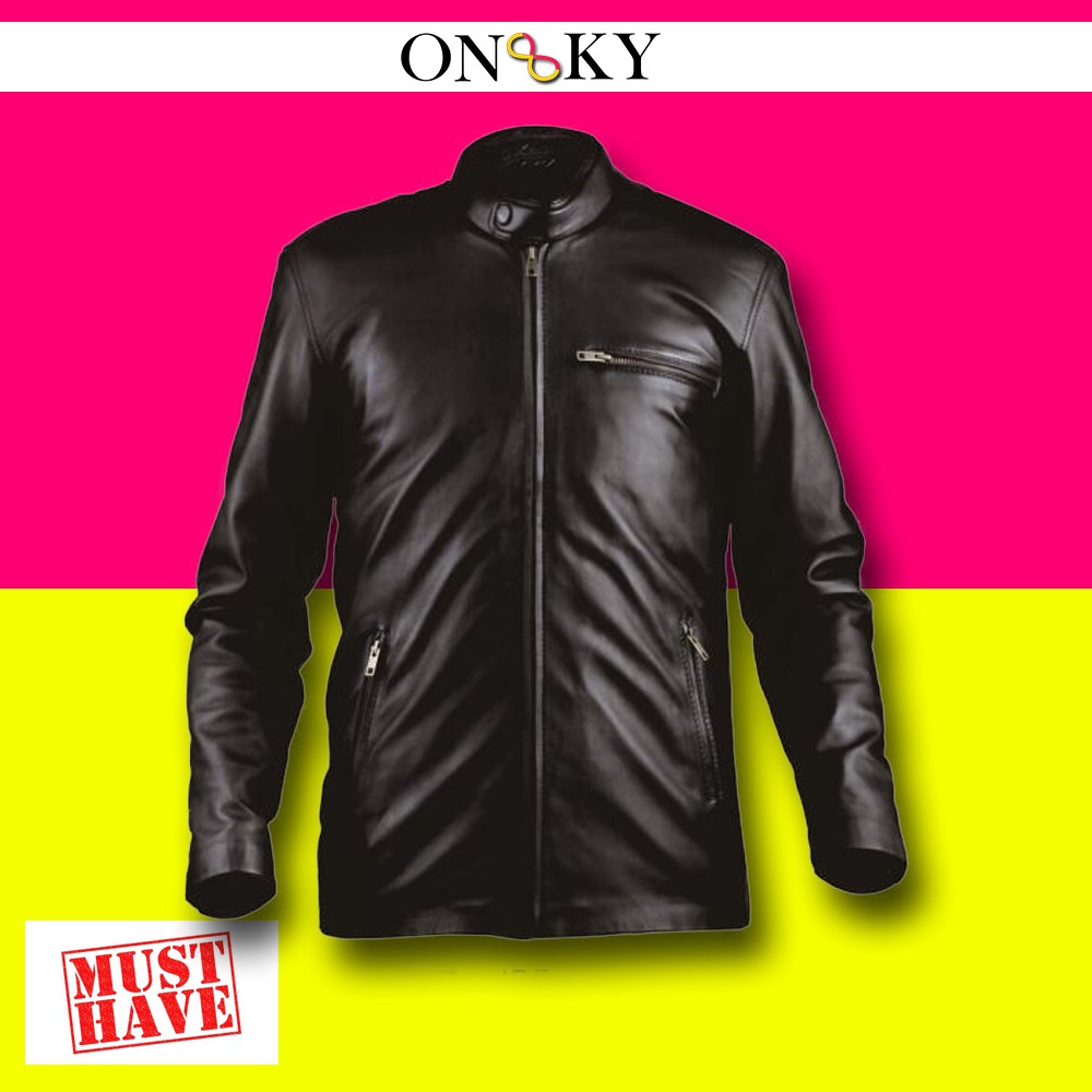 Jaket Hitam Kulit / Jaket Kulit premium pria / jaket kulit asli