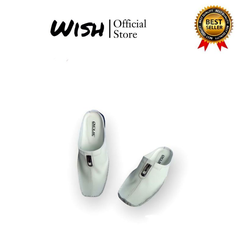 Sepatu Sandal Pria Bustong Putih Kulit Asli Original