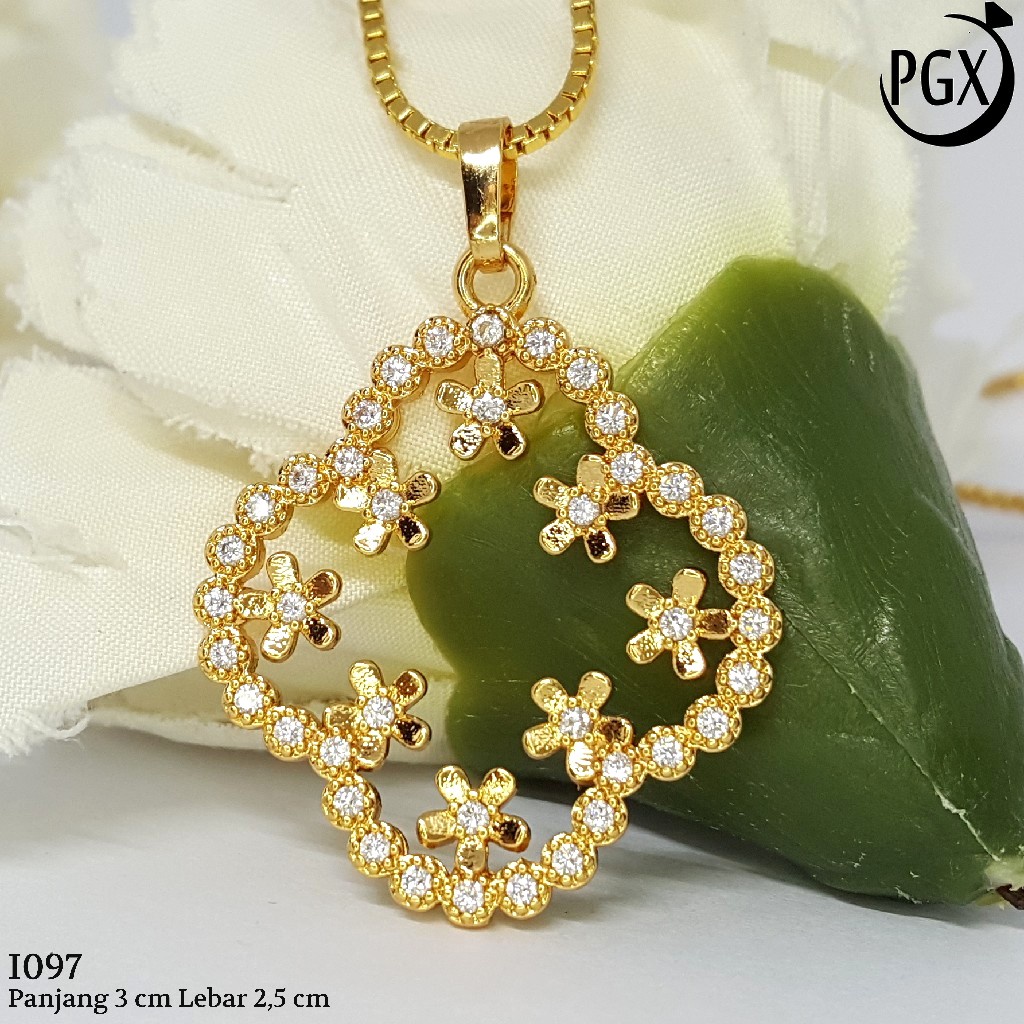 PGX Liontin Kalung Xuping Wanita Aksesoris Fashion Perhiasan Lapis Emas  - I097