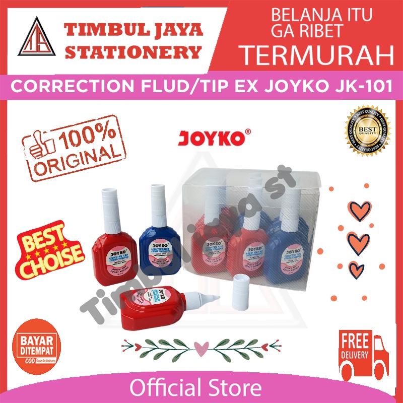 

Joyko tip ex / tipex / tipx cair merah / correction fluid jk-01