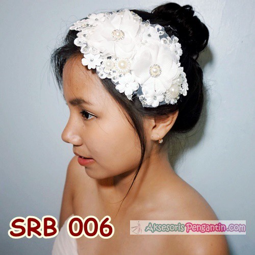 [ORDER NOW] HAIRPIECE WEDDING PUTIH SIRKAM WANITA PESTA PENGANTIN SRB006