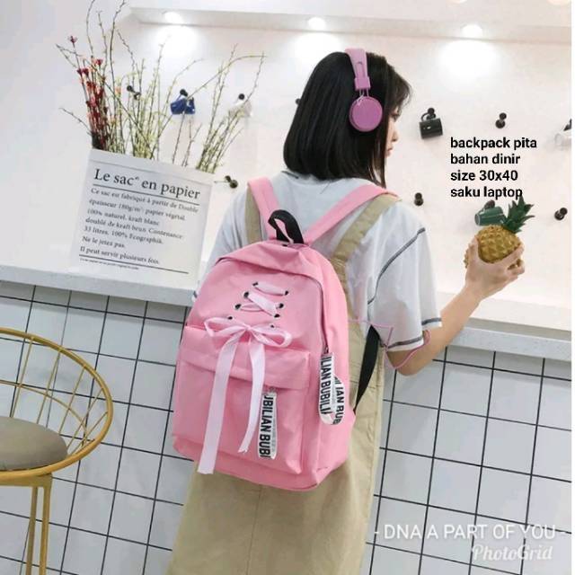 PROMO - Tas Backpack PITA TENGAH DANI JUST PINK - Ransel Dinier