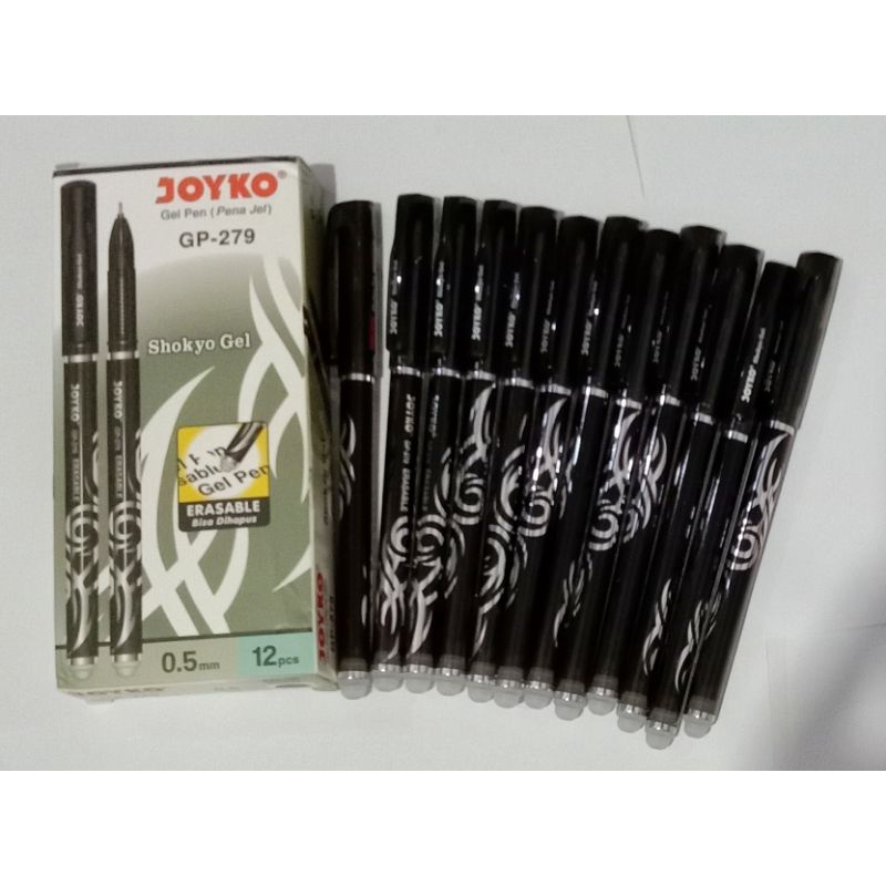 

12pics /1pack PULPEN BISA HAPUS JOYKO GEL 05 PEN PENA GP 279 tint hitam