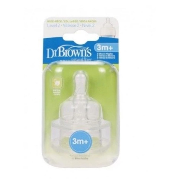 Dr Brown's Silicone Wide neck wideneck Options  / Dot Botol Susu Dr Browns / Nipple dr browns wide neck options /  Silicone teat dr browns