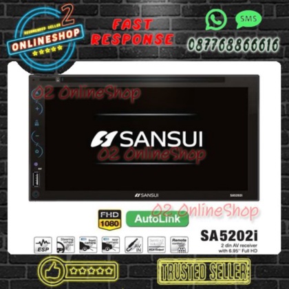 Jual Free Kamera parkir Sansui SA5202i headunit 2 din Sansui SA 5202i Headunit Sansui Tape mobil San