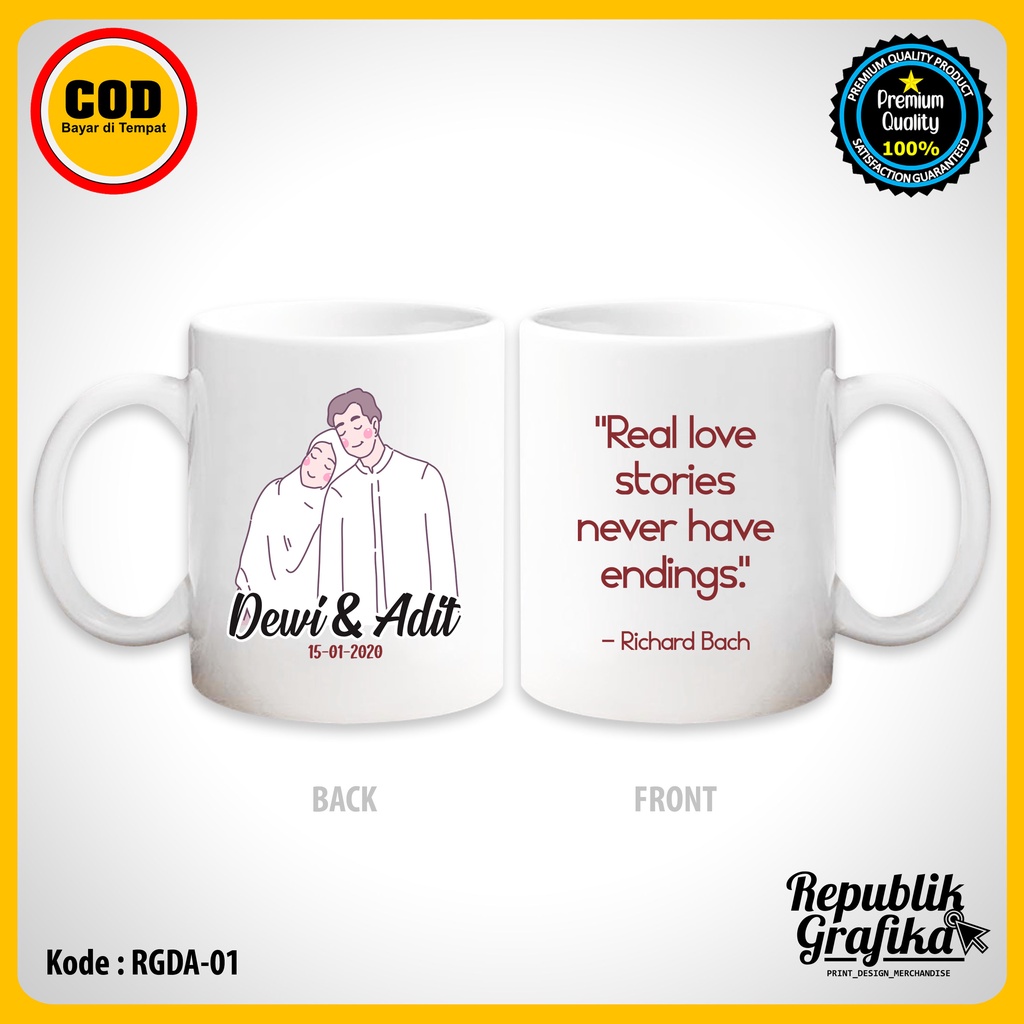 (TANPA PO) MUG KADO ANNIVERSARY CUSTOM FOTO DAN TULISAN SOUVENIR CANTIK HADIAH ANNIVE