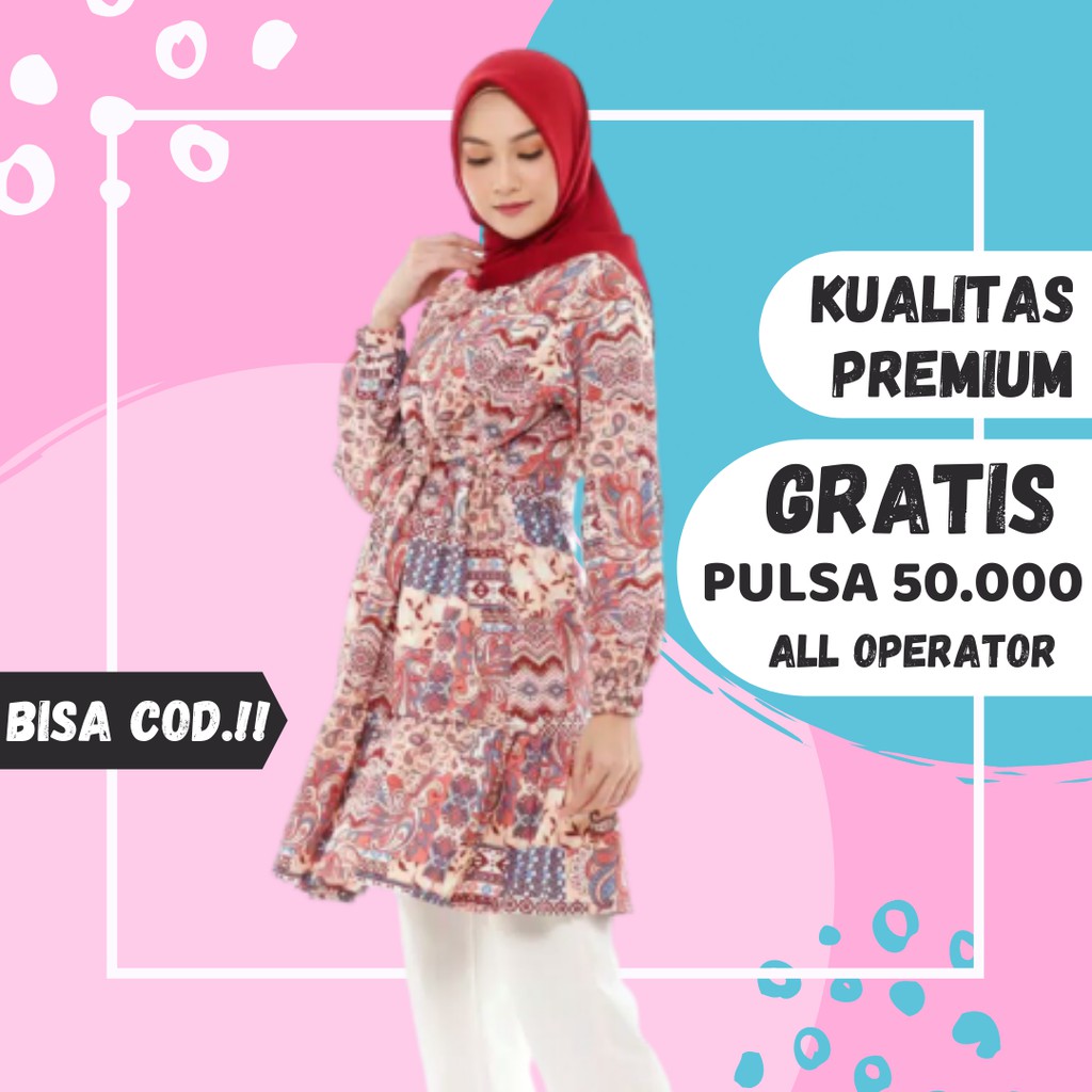 TUNIK REMAJA KEKINIAN 2020 TERBARU WANITA MUSLIM JUMBO MODERN PREMIUM ATASAN MURAH COD CASUAL IMPORT