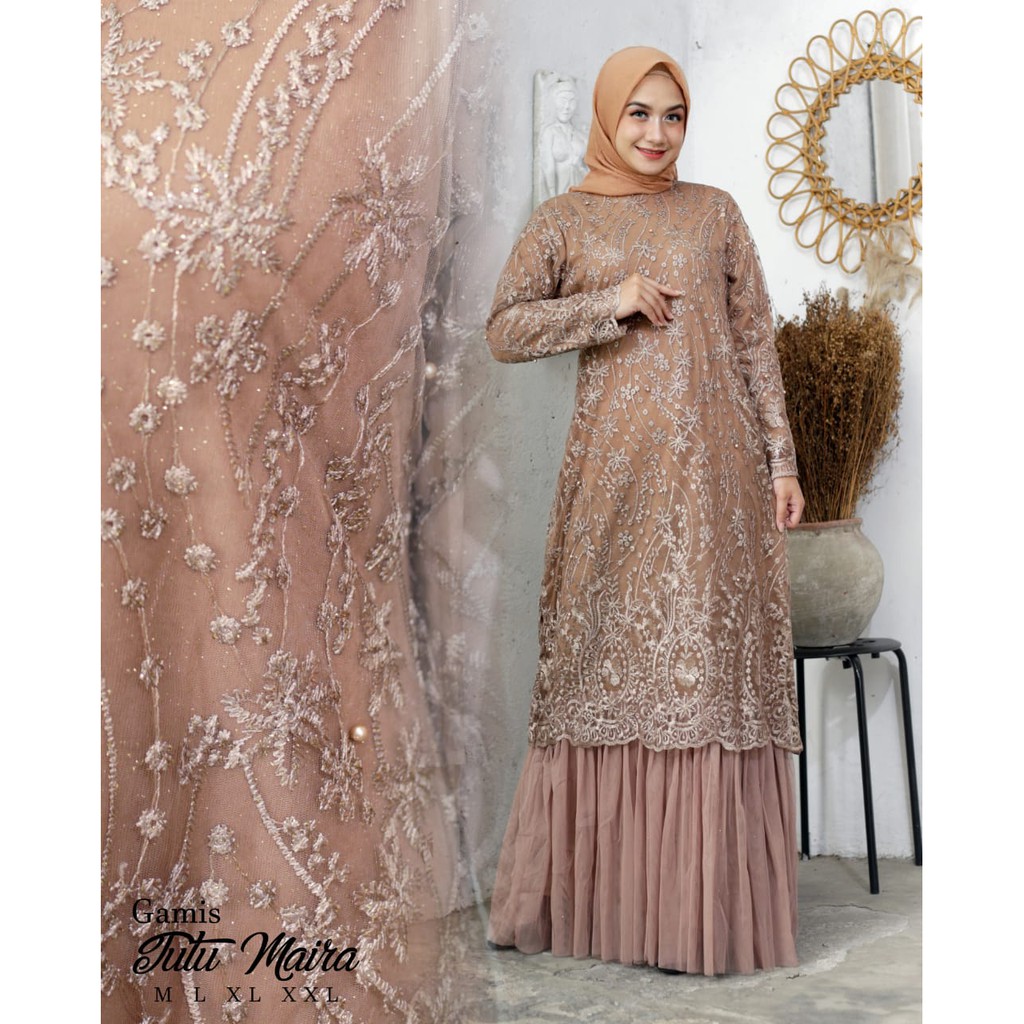 PROMO LONG GAMIS TULLE BORDIR TUTU / LONG GAMIS TULLE BORDIR PREMIUM