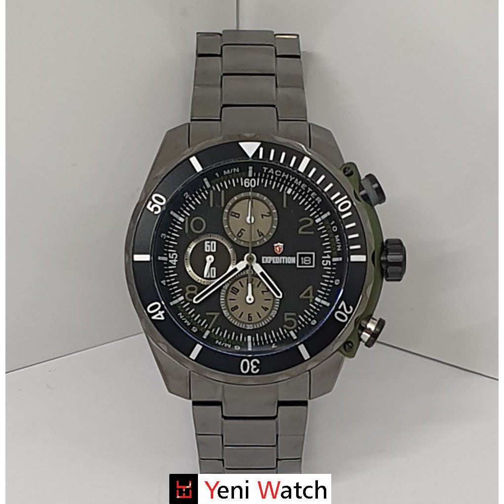 Expedition E 6795 Grey Black Jam Tangan Pria Original