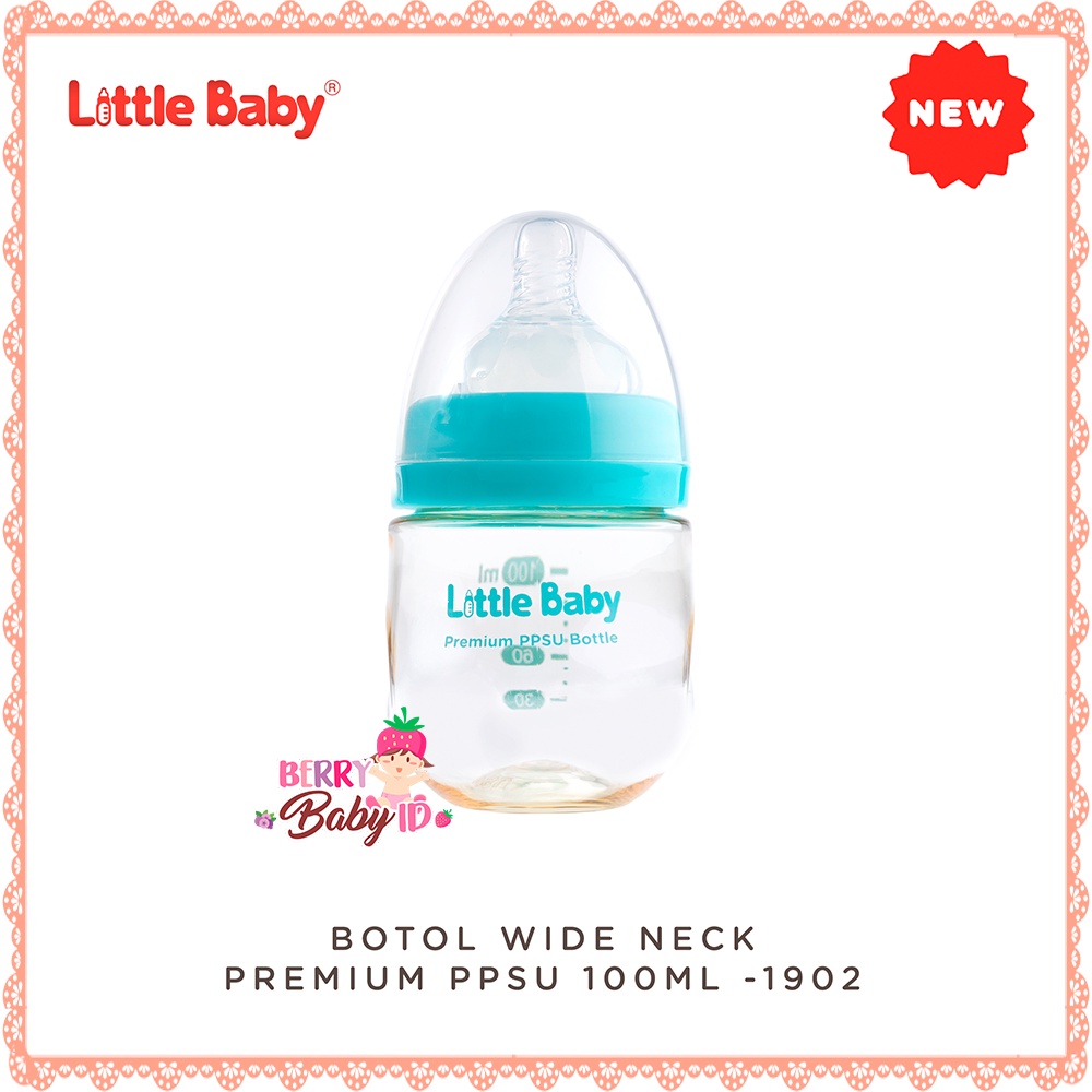 Little Baby Botol Susu Bayi Wide Neck Premium PPSU 100ml #1902 Berry Mart