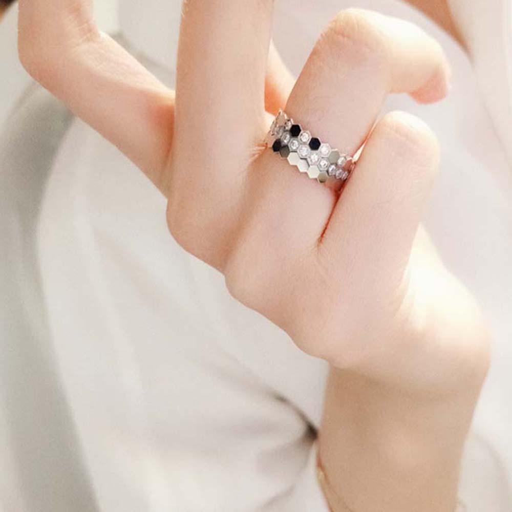 Mxbeauty Cincin Sarang Lebah Korea Romantis Geometri Hias Berlian Imitasi Untuk Pria Fashion Perhiasan