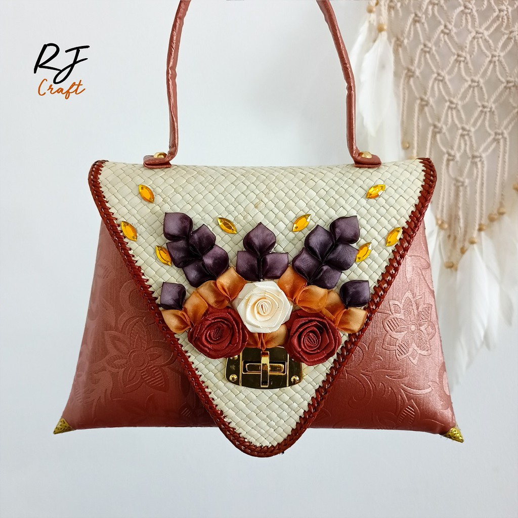 RJ CRAFT - Tas Vinyl Motif Premium Tas Selempang Wanita Sling Bag Tas Pesta Tas Murah Tas Kondangan