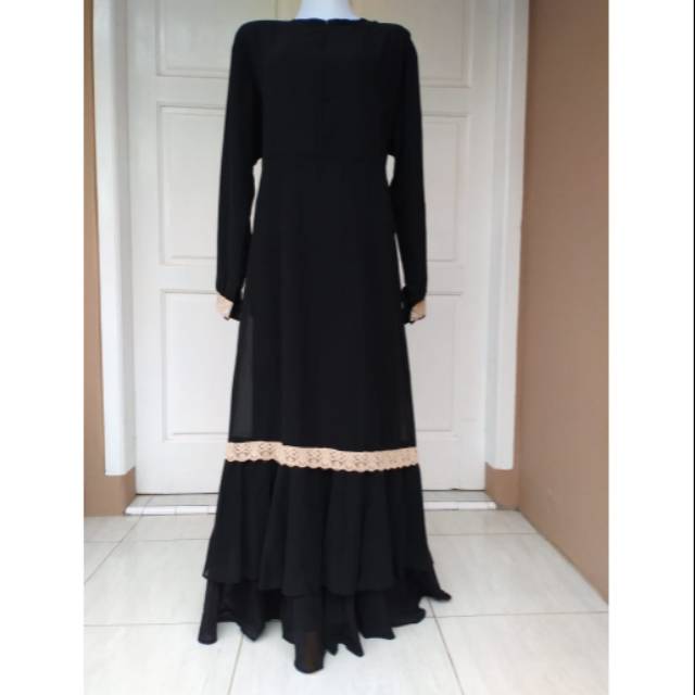 Gamis Ceruty Babydoll Renda Bawah/renda satu