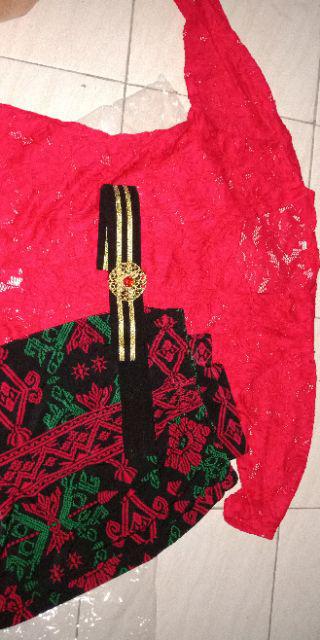 Setelan Kebaya Stretch Paris Merah