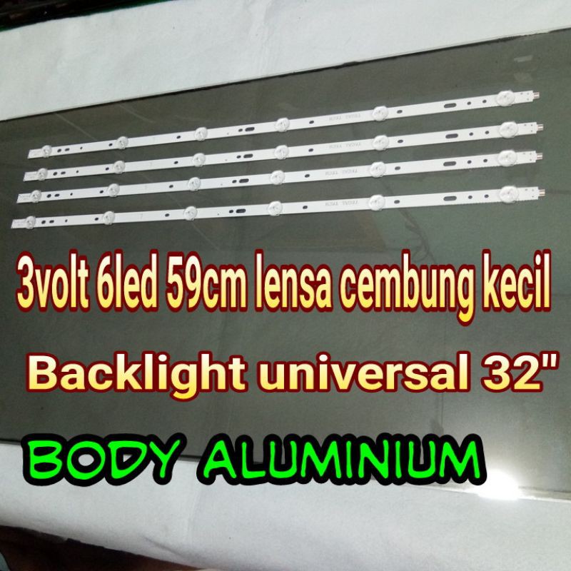 3 batang lampu backlight 3volt  6 led multi  untuk modifan 32&quot;