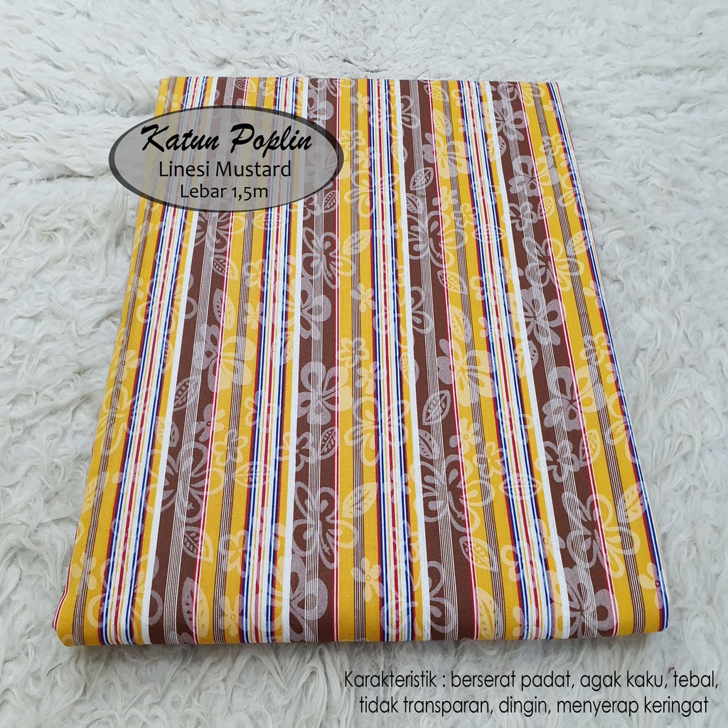 KAIN KATUN POPLIN LINESI MUSTARD (per 0,5m) Shopee Indonesia