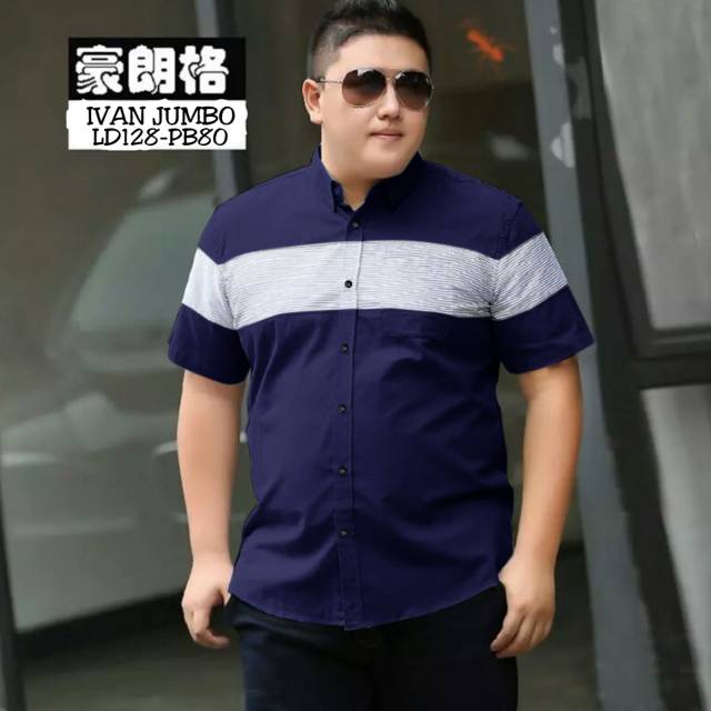 TOTOTAshop.Kemeja IVAN pria,2 Ukuran XXL-XXXL.bahan catton popline PREMIUM