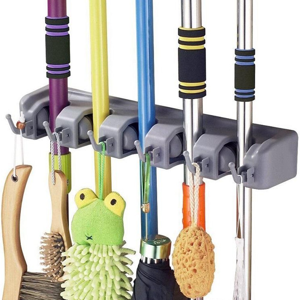 ✿ MADAME ✿ GANTUNGAN SAPU 5 SLOT / Gantungan Sapu dan Pel / Magic Holder Broom And Mop Hanger