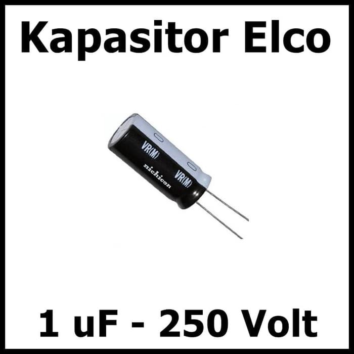 Kapasitor Elektrolit Elco Elko 1uF 250V 1 uF 250 Volt V