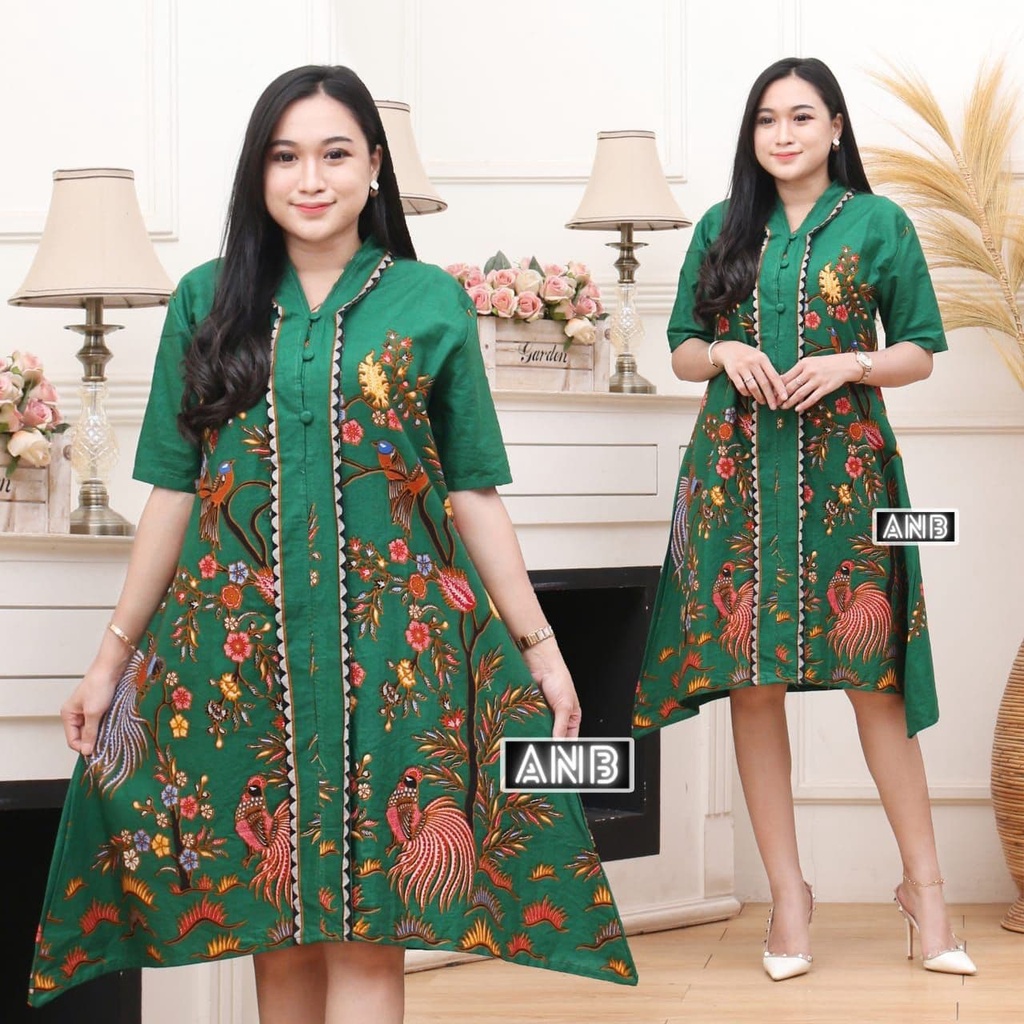 Dress Batik Pesta Elegan Modern Terbaru Jumbo Kondangan Tahun Baru Cina Cantik Chinese New Year MTD2