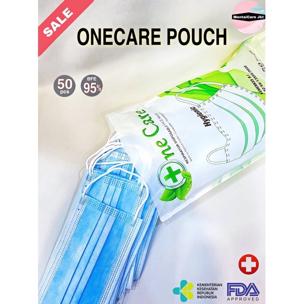 Onecare Masker 3ply SACHET POUCH earloop Kemenkes Best Quality Premium mask