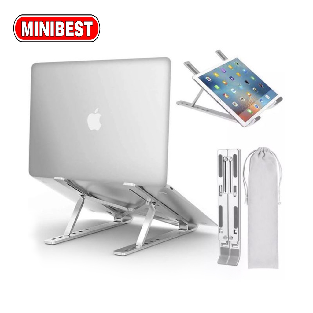 Laptop Notebook Macbook Tablet Stand Aluminium Adjustable Duduk Portable Notebook Holder LS-01