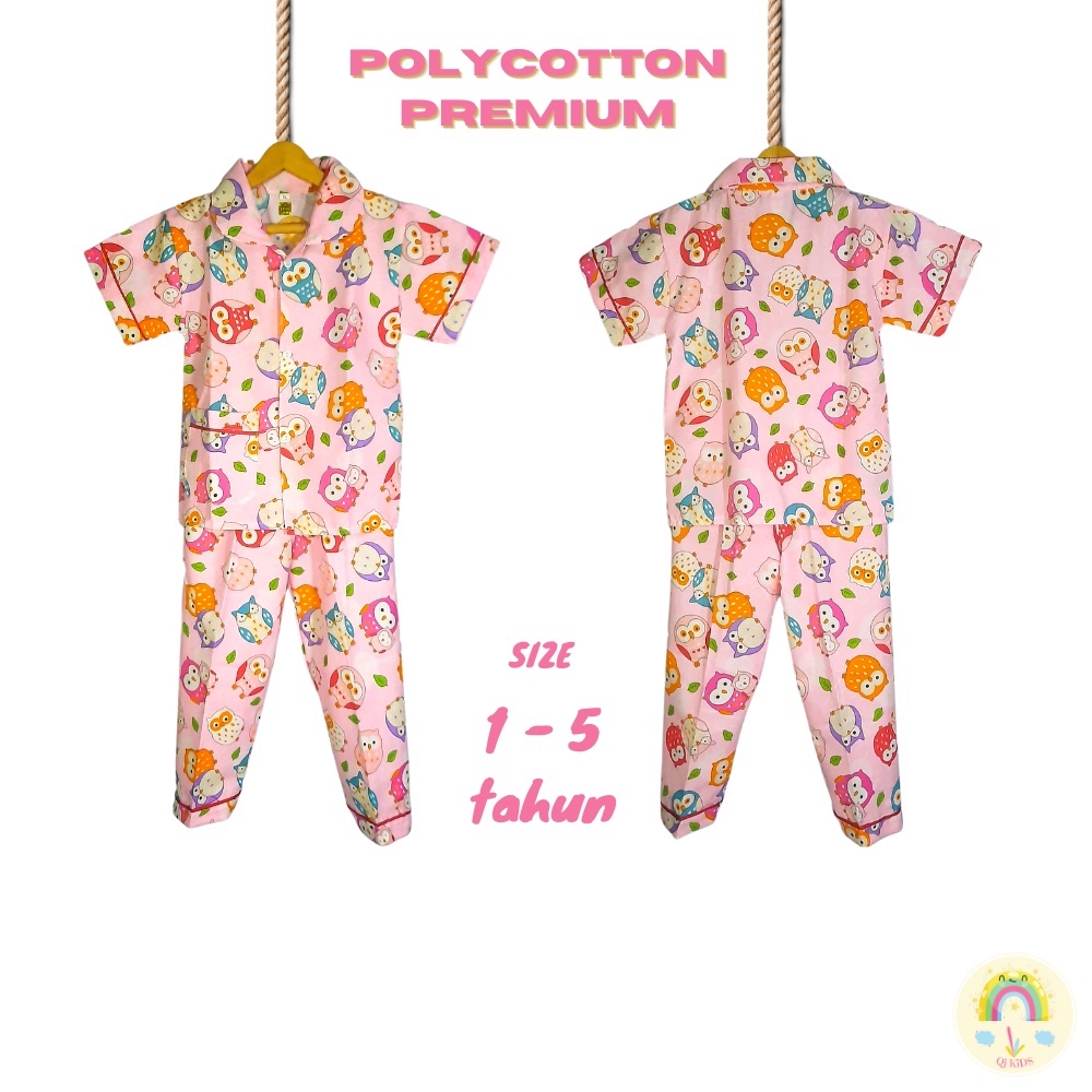 QJKIDS Baju Tidur Piyama Anak Perempuan Umur 1 - 12 Tahun