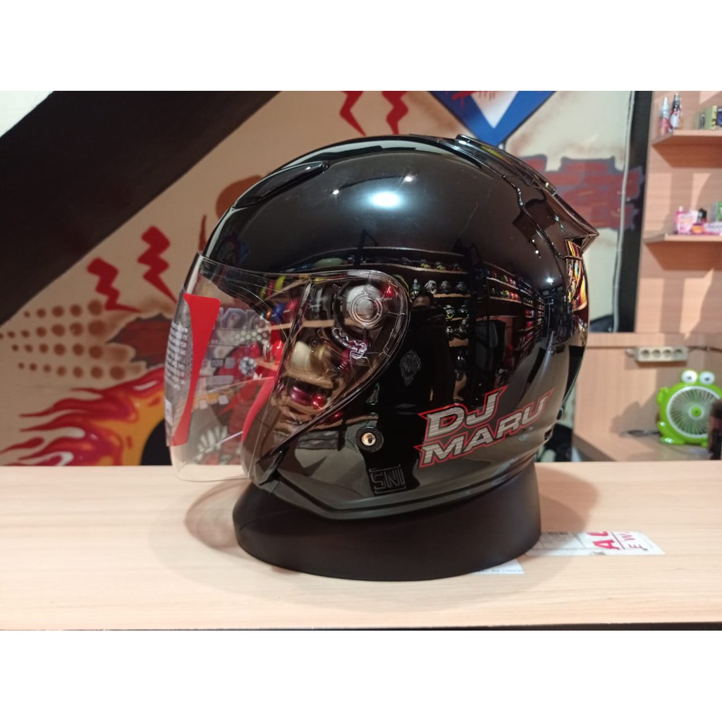 Helm KYT DJ Maru Solid DJMaru hitam metalik helm full face