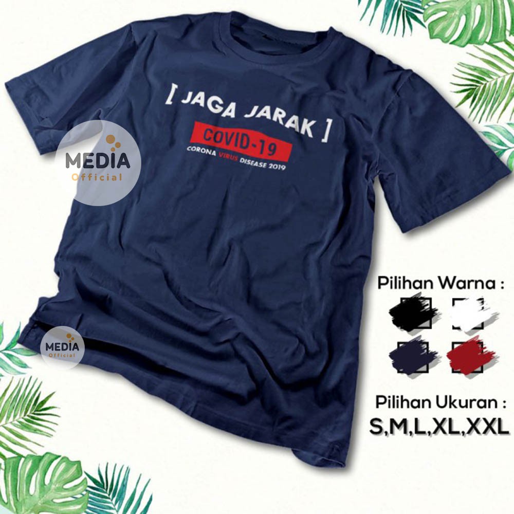 Kaos Distro Baju Corona Jaga Jarak Premium Combed 30s Tshirt Kata