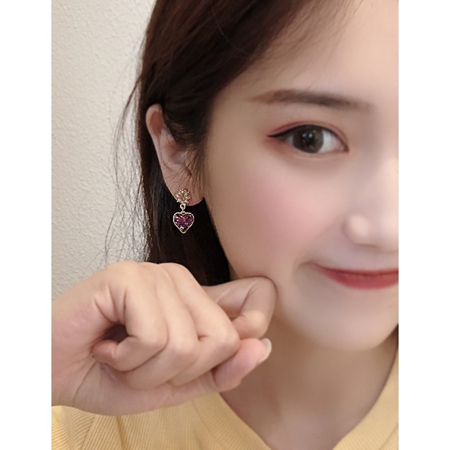 LRC Anting Tusuk Fashion Main Color (love Earrings) Love Sequin Earrings F75293